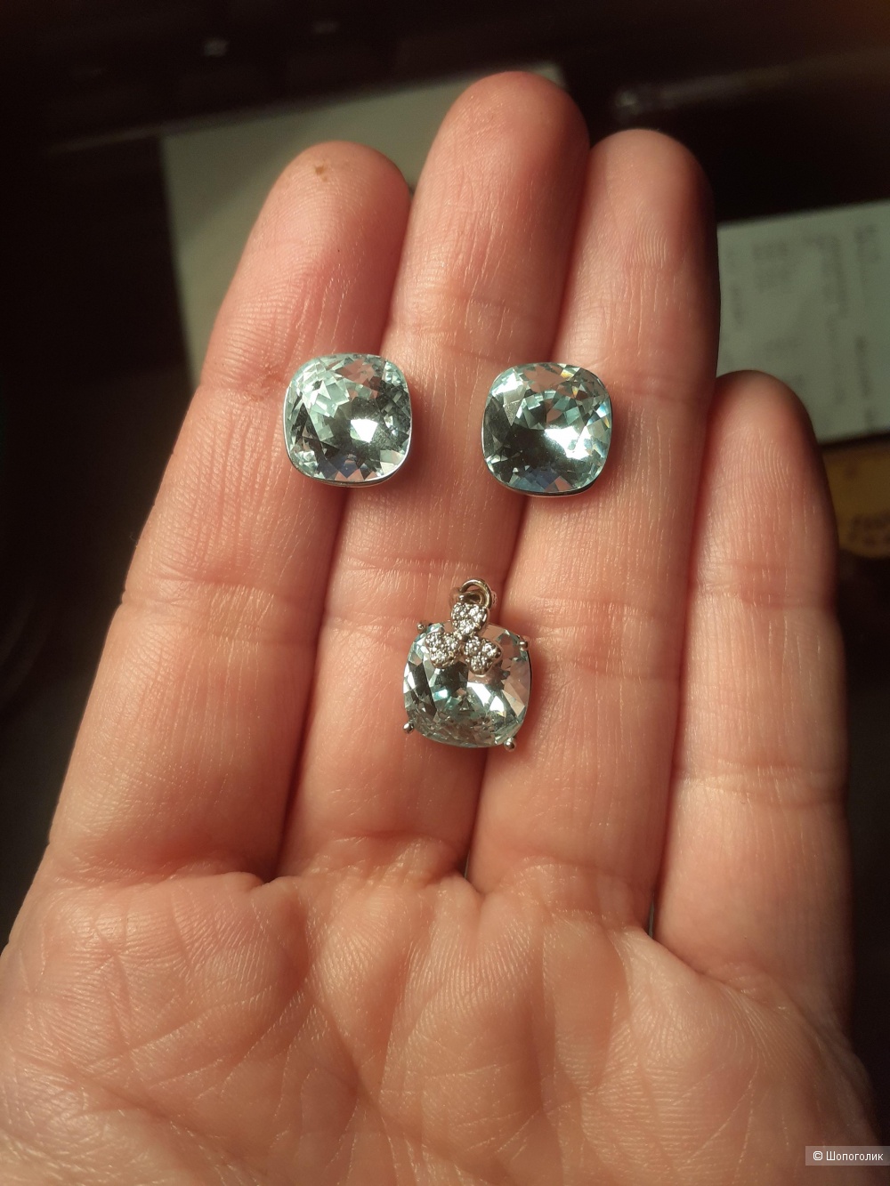 Комплект серьги и кулон, Swarovski