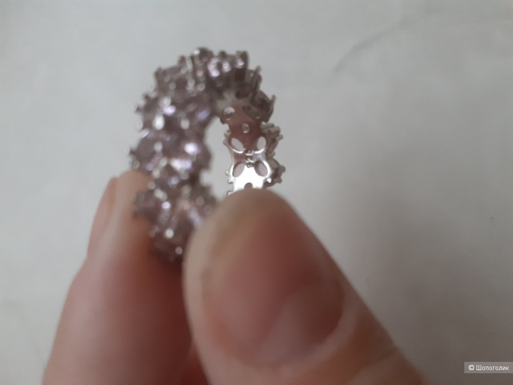 Набор колец с натуральными камнями, размер 17