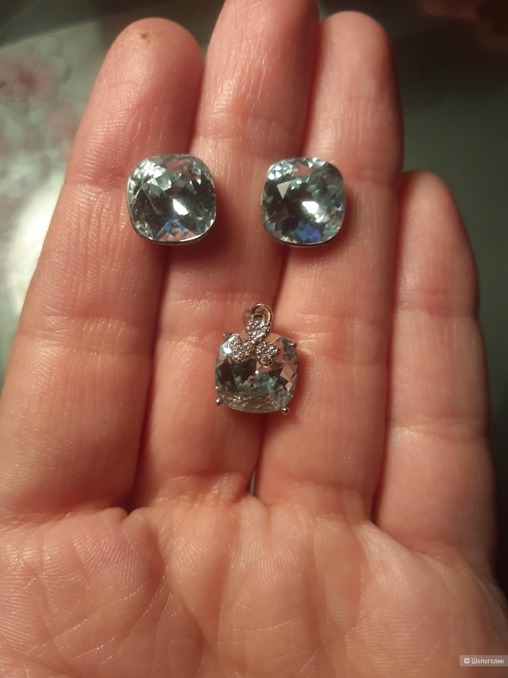 Комплект серьги и кулон, Swarovski