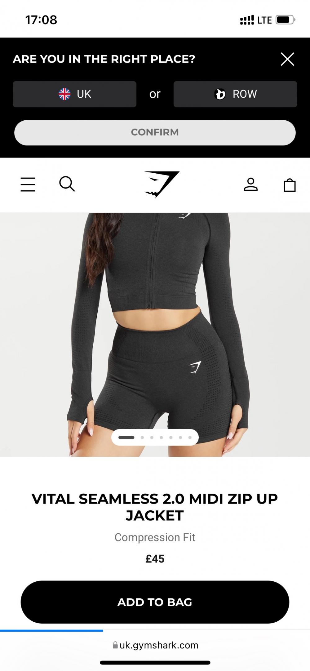 Gymshark лонгслив р.XS