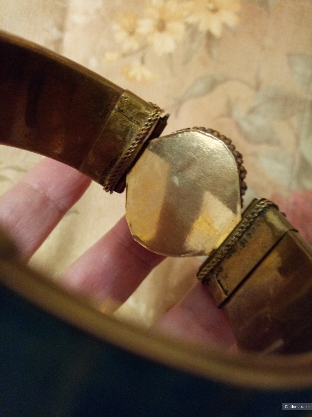 Винтажный браслет Старая Индия с агатом, диаметр 7 см