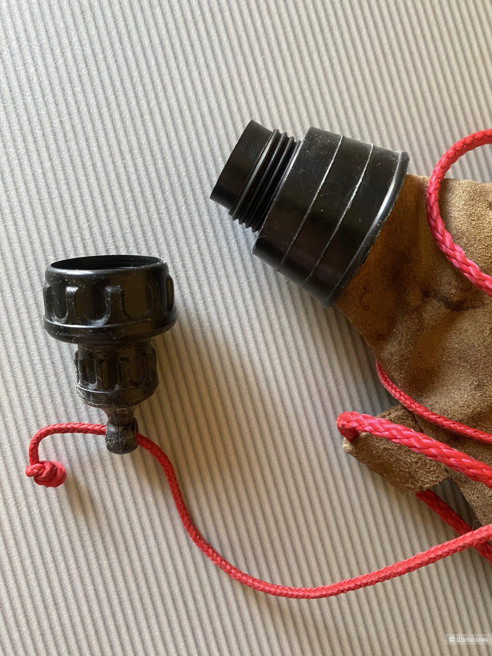 Сумочка - Фляжка из замши для воды или вина, винтаж