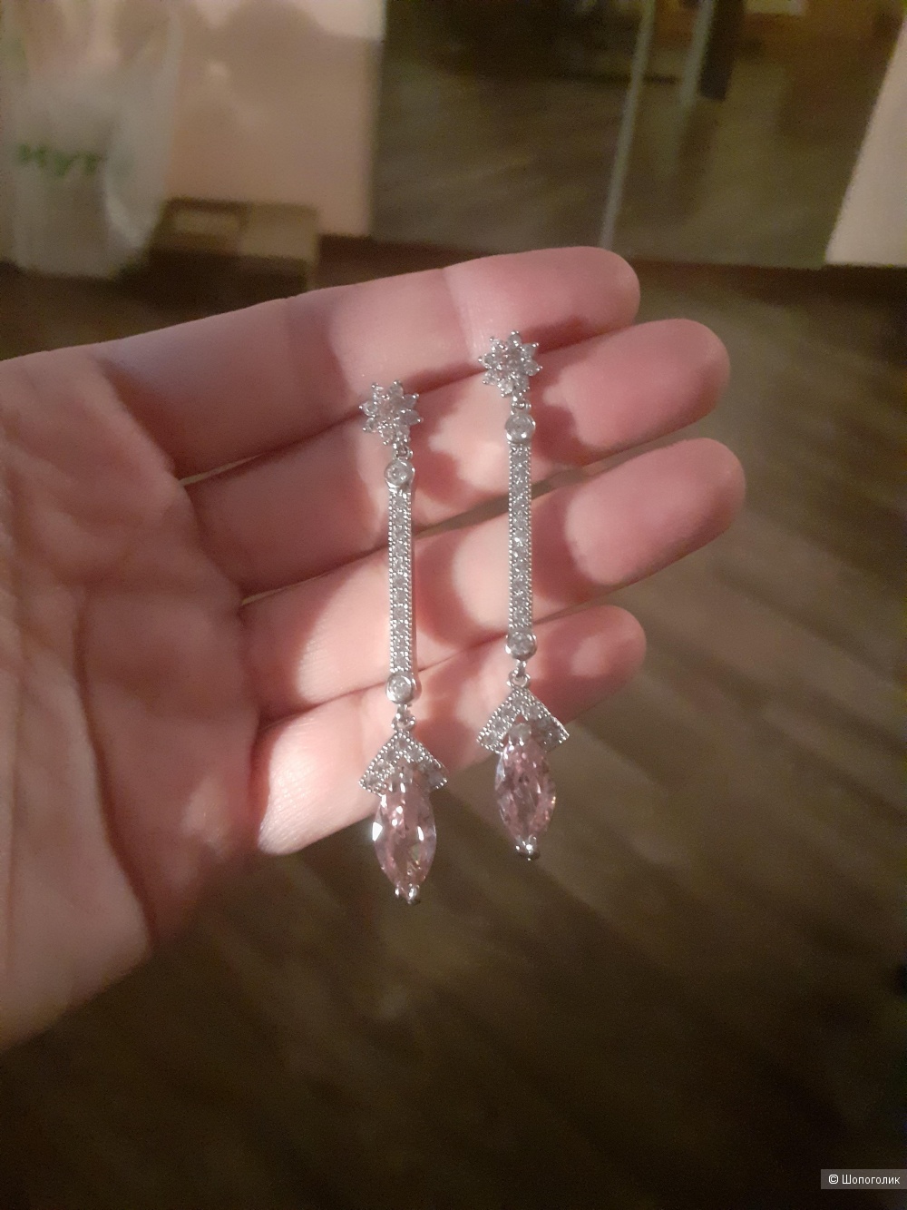 Серьги с цирконом