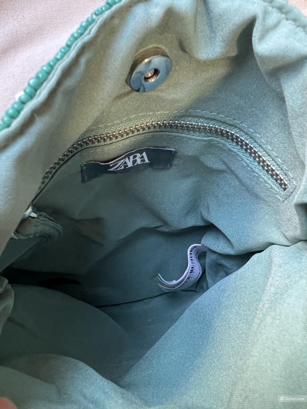 Мини-сумка Zara с вышивкой бисером рыбки