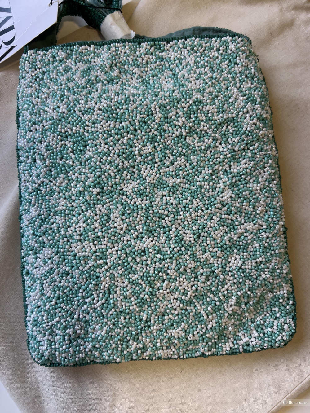 Мини-сумка Zara с вышивкой бисером рыбки