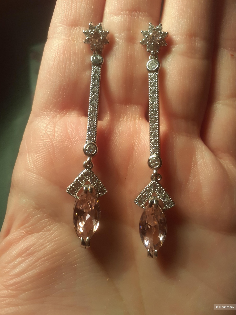 Серьги с цирконом