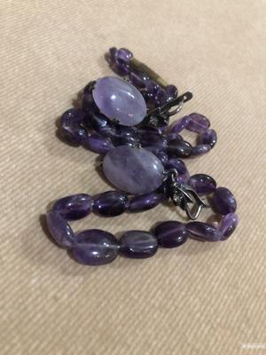 Сет колье и сережки из аметиста .