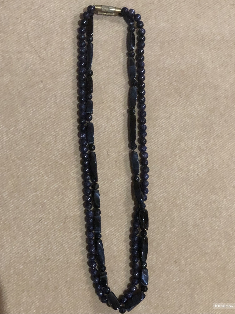 Сет из колье авантюрин , черный агат и серьги , one size.