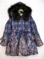 90902C-36   TULLE&TULIP BLUE POLYESTER FOX HAIR JACKET SIZE 36 38 40 PRICE USD 70.jpg
