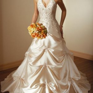 V Collar Fold Wedding Dress 
Wholesale цена： US$ 162.00 
http://wholesale-dress.net/goods-3423-V-Collar-Fold-Wedding-Dress.html