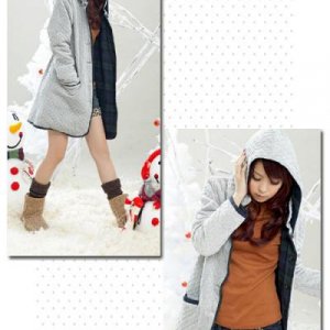 Двустороннее  Серое пальто 
Wholesale цена： US$ 11.77 
http://wholesale-dress.net/goods-1118900-Long-Sleeve-Single-Breasted-Reversible-Hooded-Coat-Gre