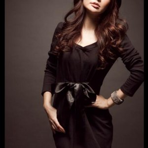 Fashion V Neck Belt Dress Coffee