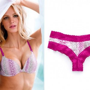 Комплект Pink animal ombre 
Пуш-ап бра (34A) + Трусики Lace-waist Cheeky Panty (S)