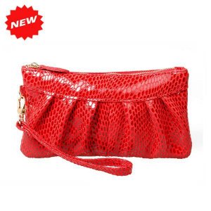 Fashion lady s Genuine Leather wristlet bags mobile bags clutch bags w strap coin purse with