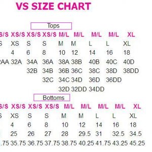 VS size chart