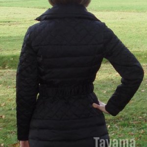 Quilted Puffer Jacket with Faux Fur Trim, р S back