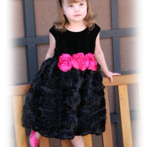 sz 4y, Kids Girls *Swan Lake* Black Velour Fansy Dress and Shrug - $55