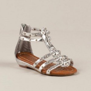 kid sz 10, Girls Silver Sandals Coco - $15