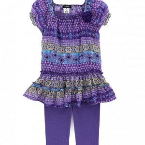 kid sz 4y, Kids Girls Zunie Printed Top & Leggings Set - $15