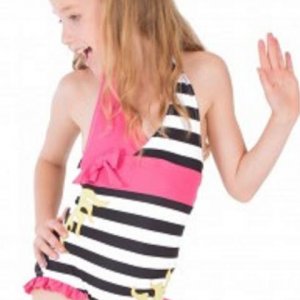 4y Kids Girls Limeapple Striped Swimsuit - $45  есть только желтый цветок! розового нет!