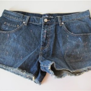 GU-252-213 Denim fringe short k71-paint splatter 4, на наш 48-50 р-р, 300р