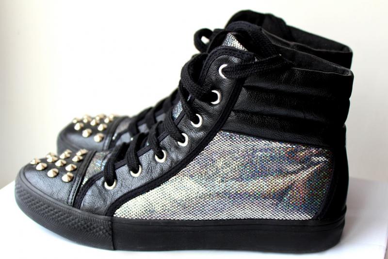 ASOS DUBSTEP Studded High Top Trainers