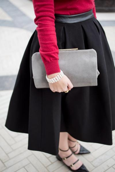 asos full skirt in black vince camuto gray clutch 7