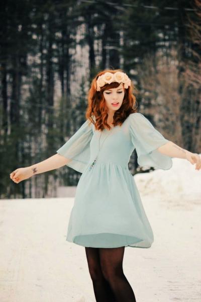 ASOS PETITE Smock Dress With Frill Sleeves