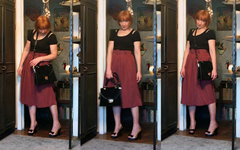 ASOS Soft Handle Cupro Belted Midi Skirt
ASOS PARIS Satin Bow Shoes
ASOS Leather Drop Lock Lady Bag