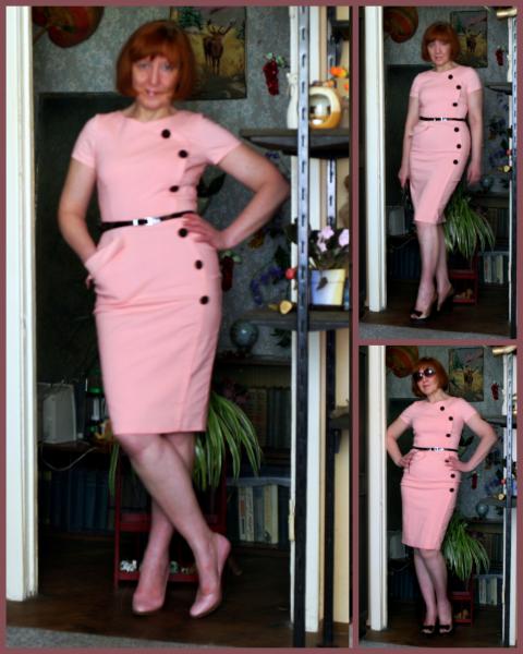 Hybrid Dress with Button and Belt Details