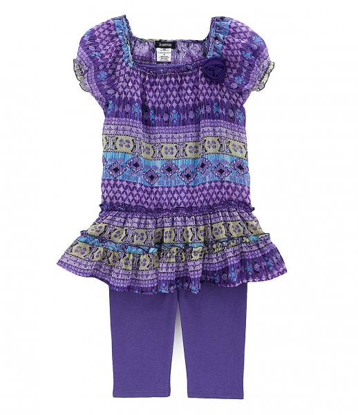 kid sz 4y, Kids Girls Zunie Printed Top & Leggings Set - $15