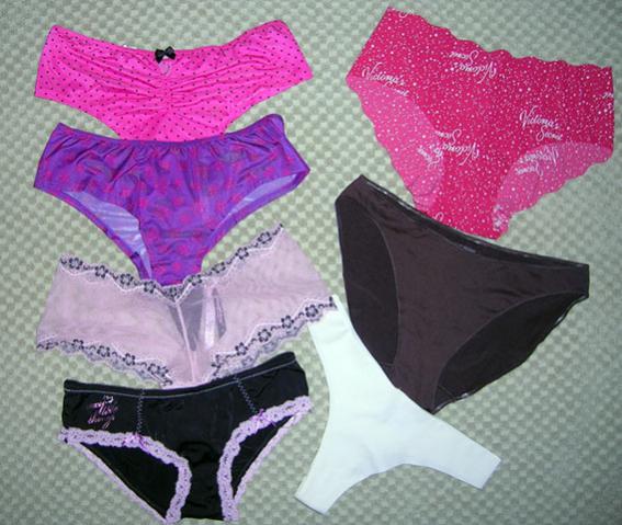 VS panties
Sexy Little Things размер S по 5.99$: Розовые и фиолетовые Keyhole hiphugger, в сеточку, черные Message hiphugger-классные,
Красные с надпи