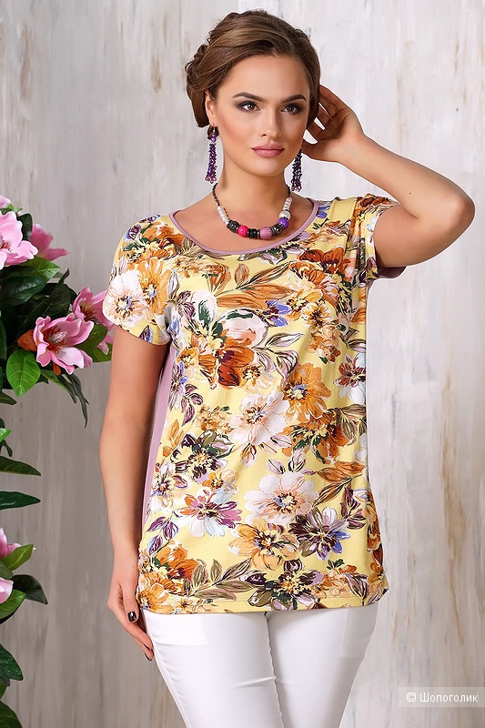 Блузки с крупными цветами