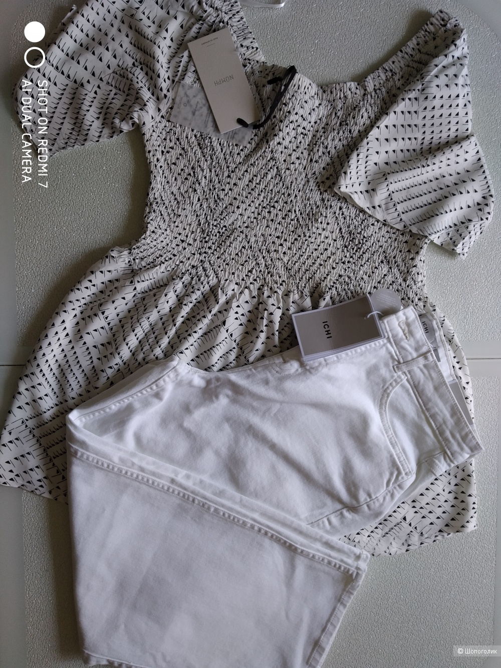 Сет джинсы ichi блузка numph размер 46/48