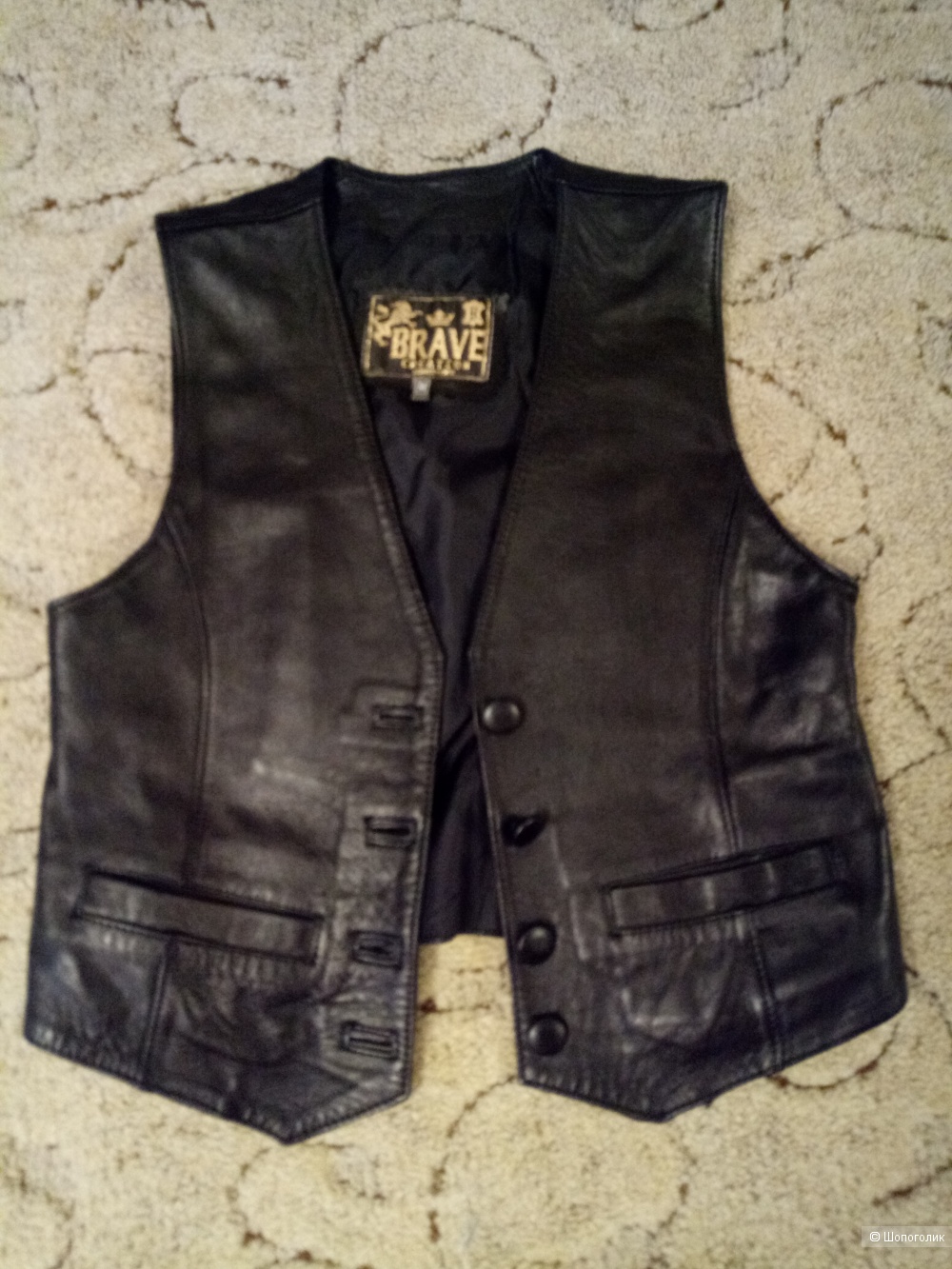 Жилет кожаный, размер 44 рос