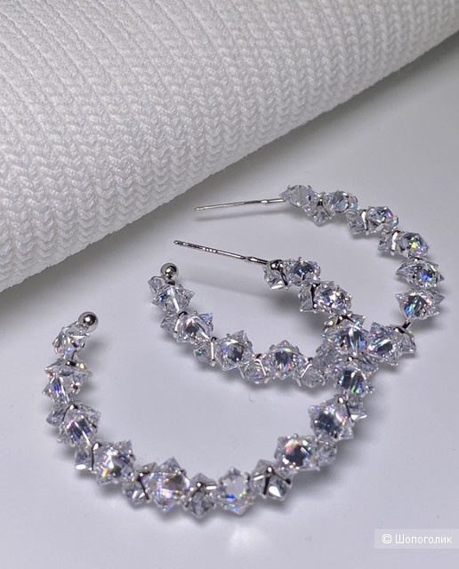 Серьги Кольца с кристаллами