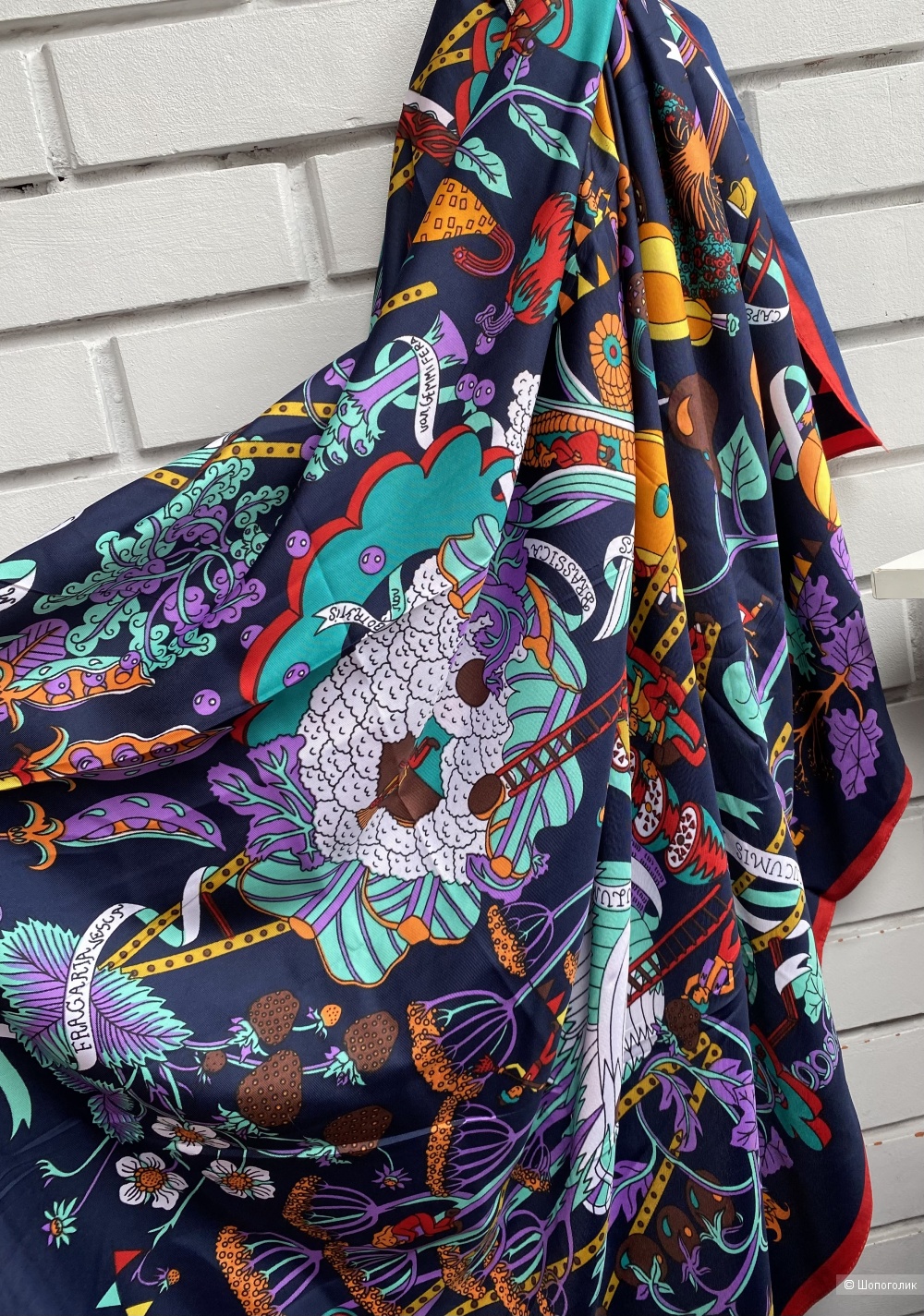 Платок в стиле  Hermes , 140*140