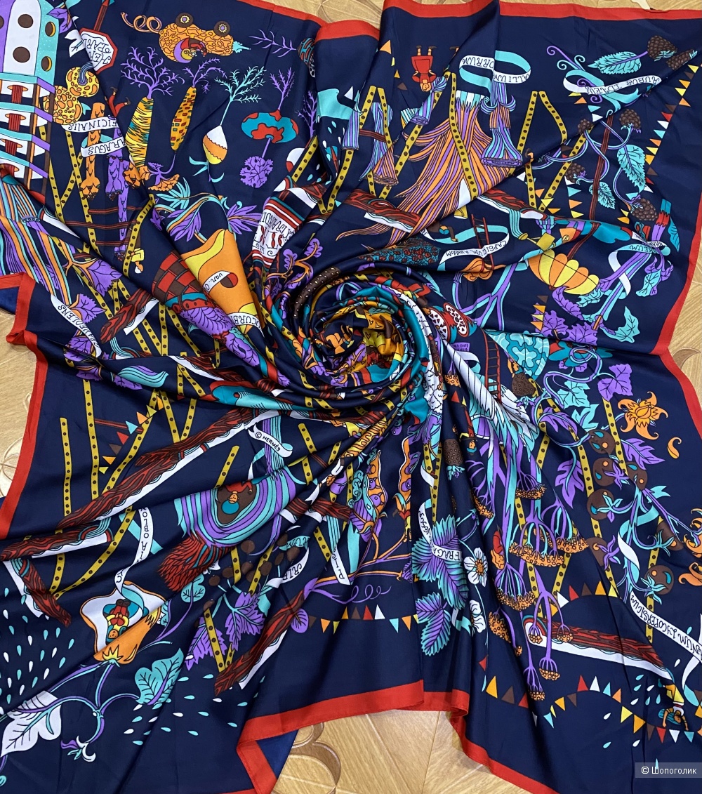 Платок в стиле  Hermes , 140*140