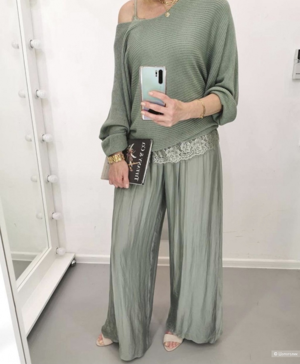 Брюки палаццо шелк Made in italy, 42-52