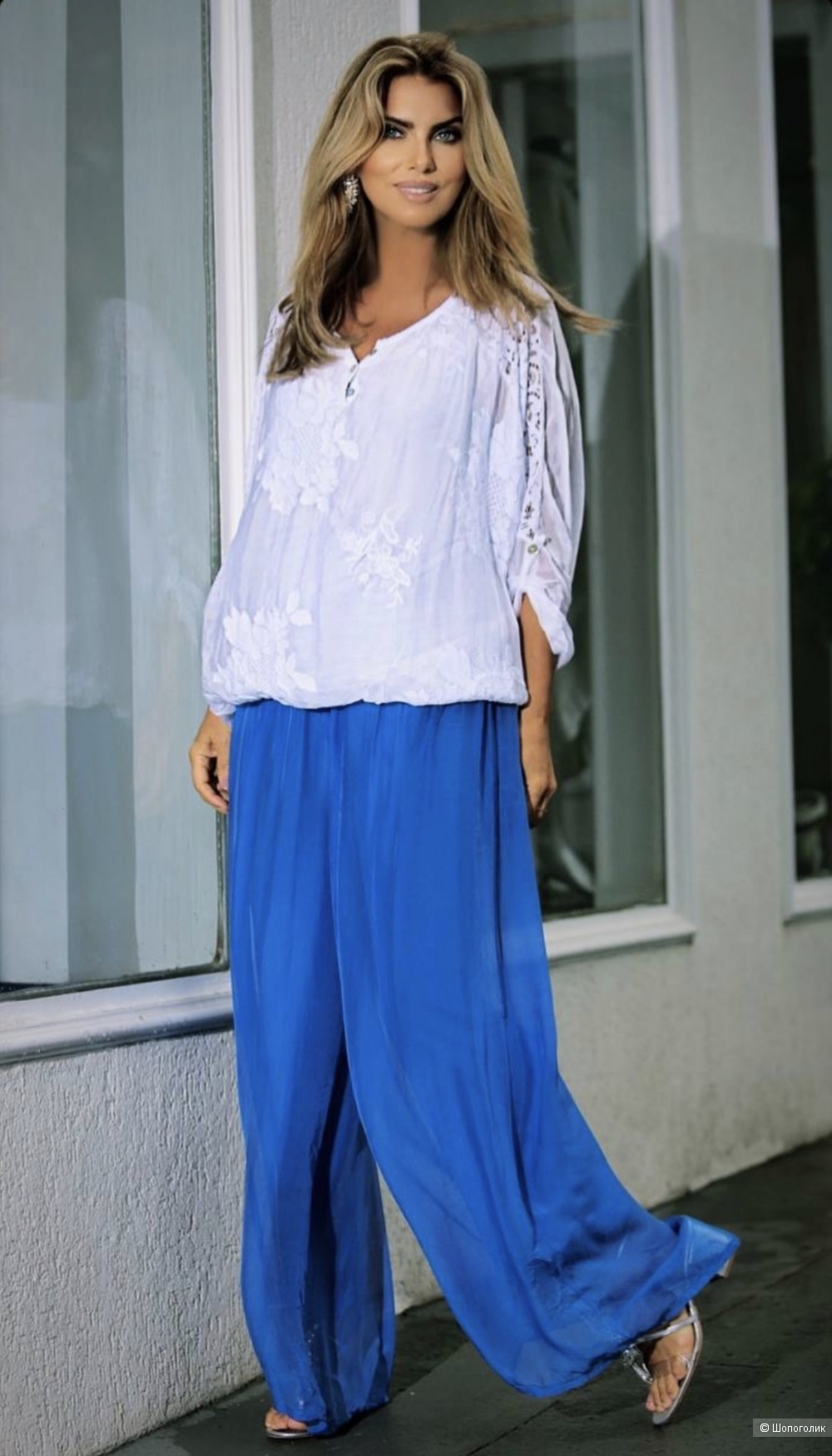 Брюки палаццо шелк Made in italy, 42-52