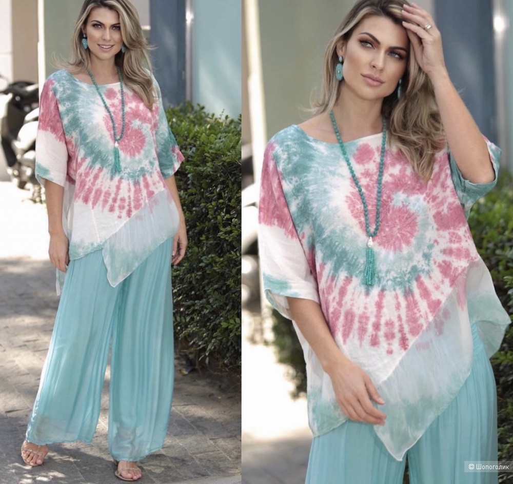 Брюки палаццо шелк Made in italy, 42-52