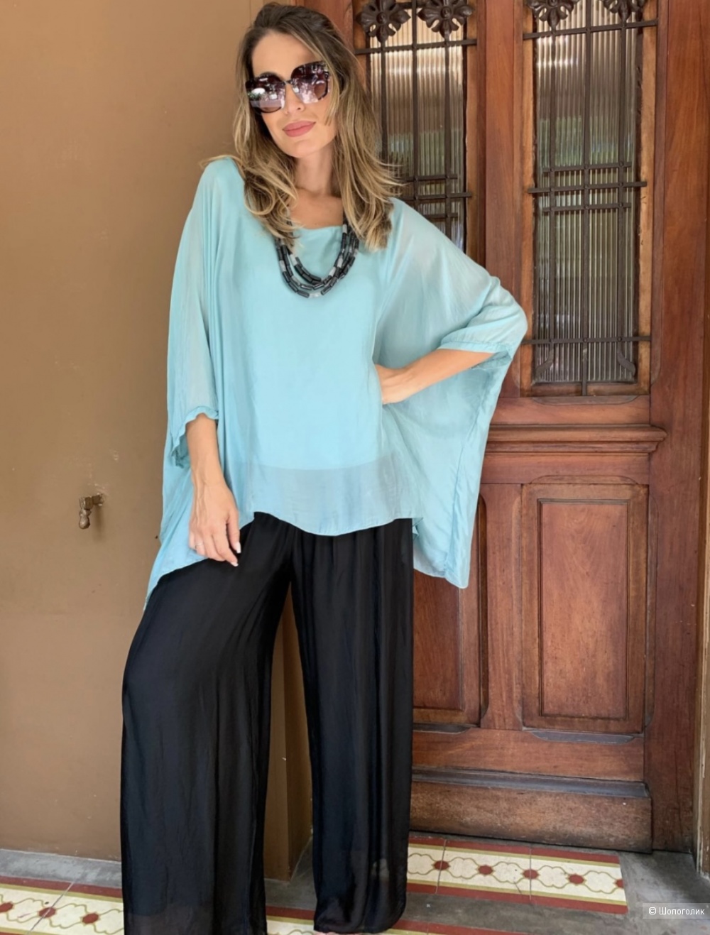 Брюки палаццо шелк Made in italy, 42-52