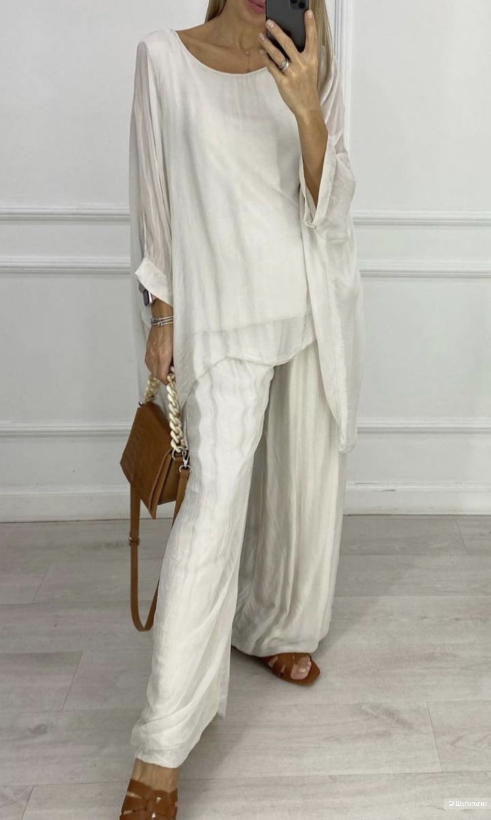 Брюки палаццо шелк Made in italy, 42-52