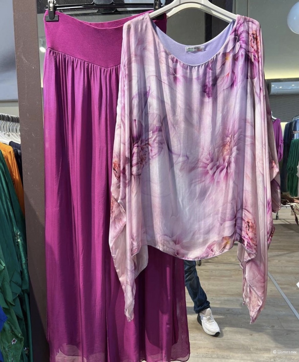 Брюки палаццо шелк Made in italy, 42-52