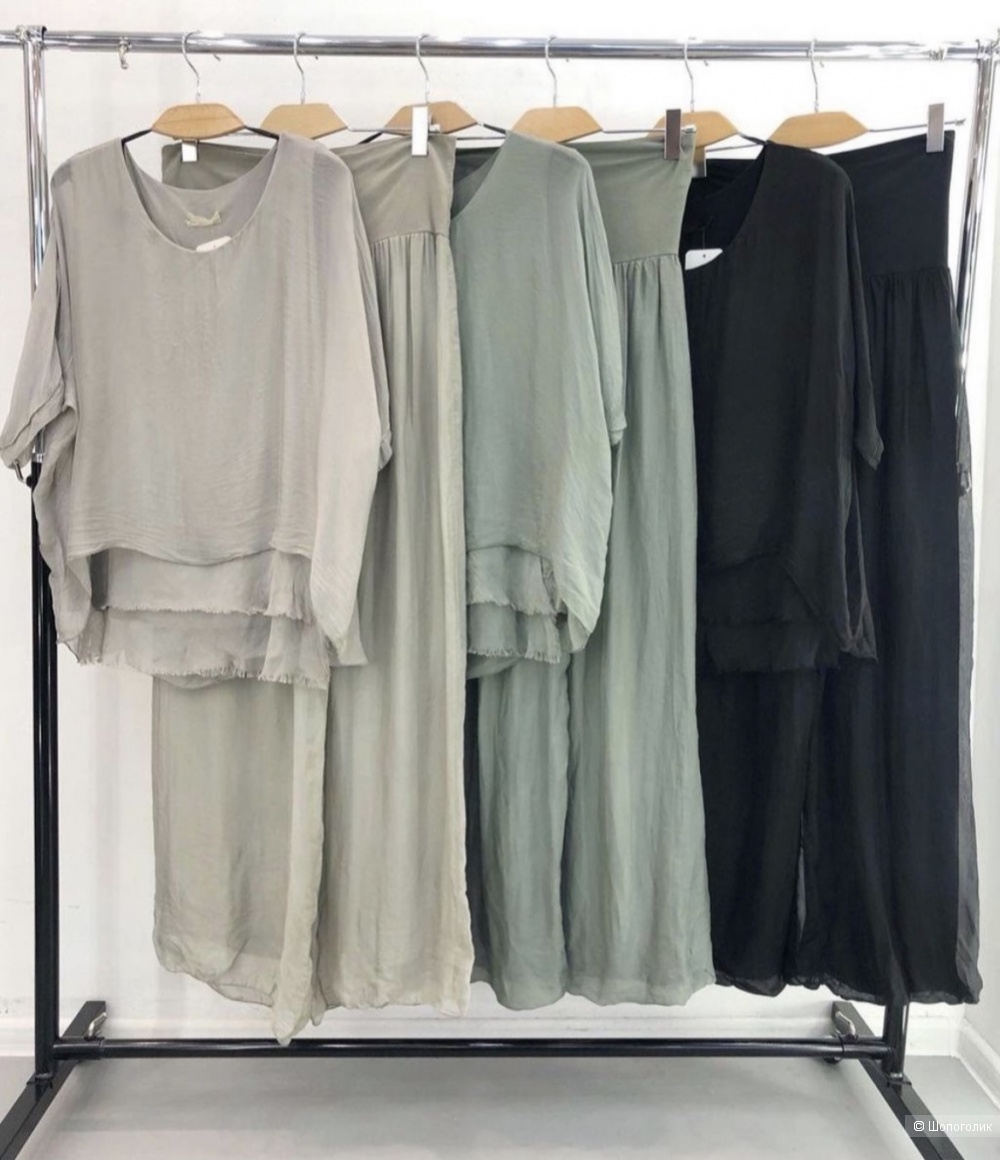 Брюки палаццо шелк Made in italy, 42-52