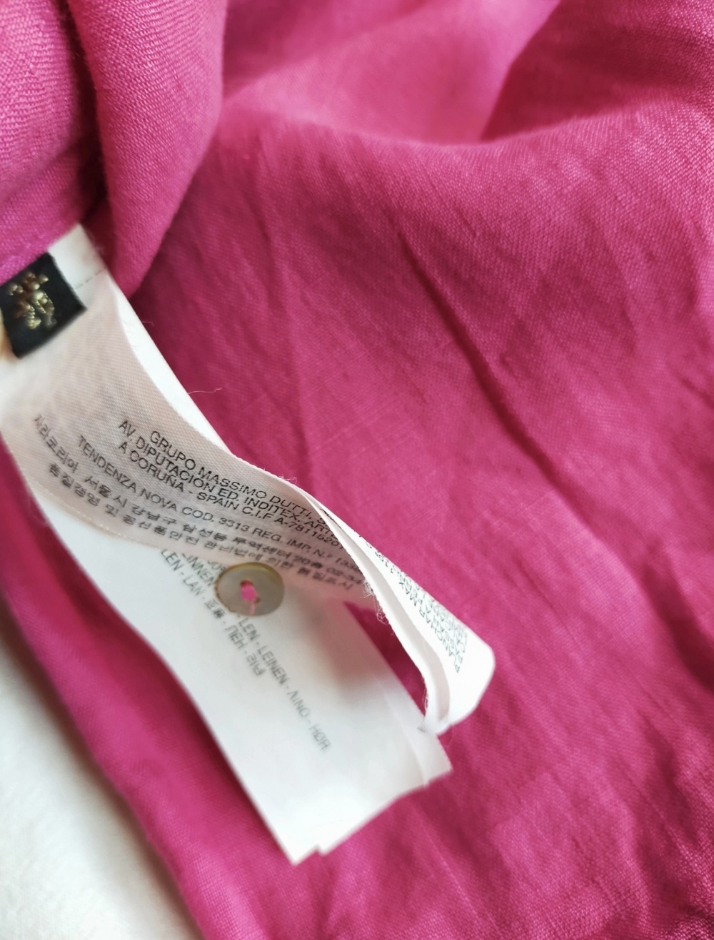 Льняная рубашка Massimo Dutti размер 44