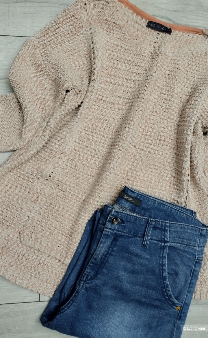 Джемпер M&S и джинсы Esprit, размер L