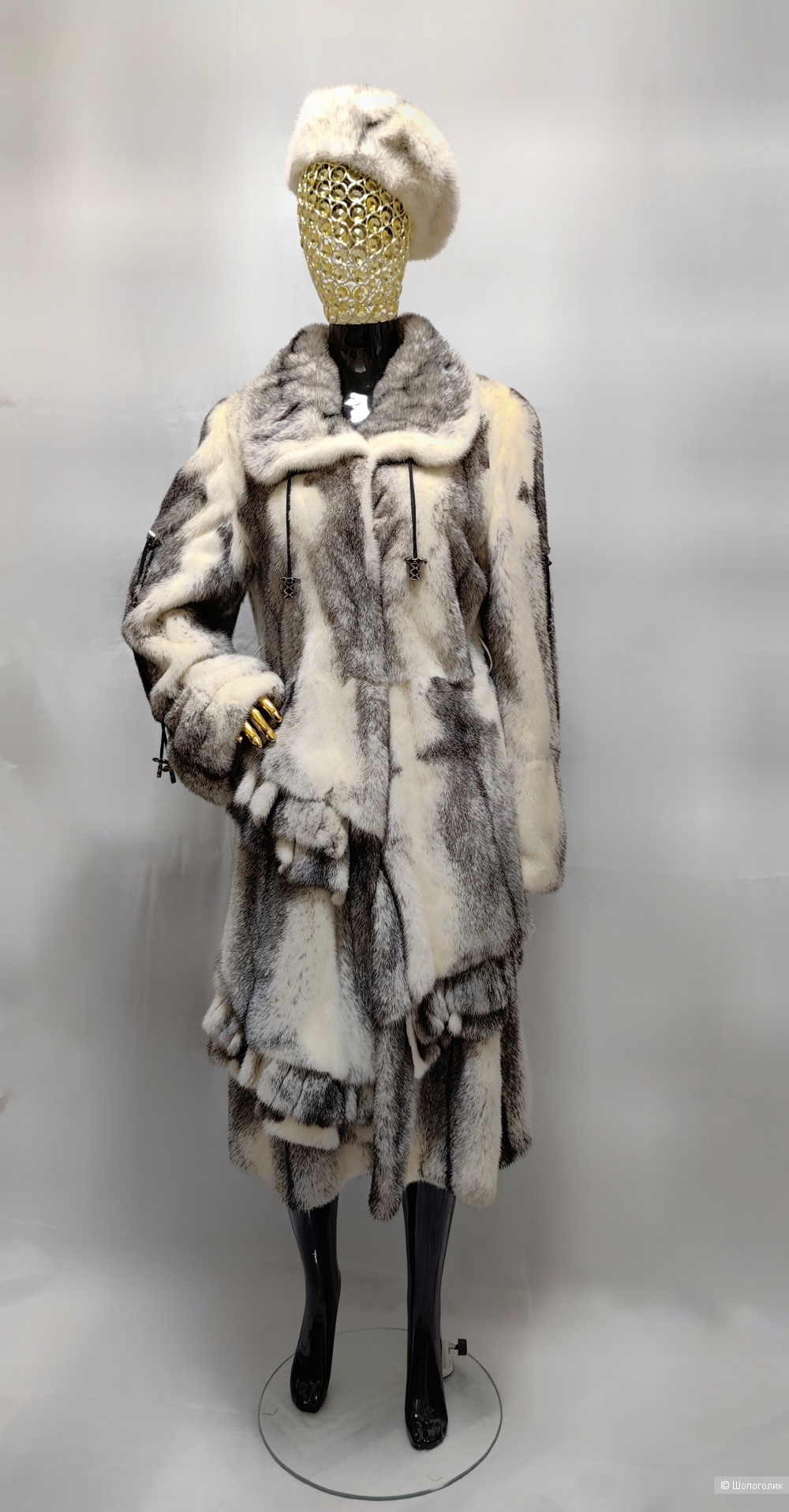 Шуба норковая с беретом LUINI 44-46 размера
