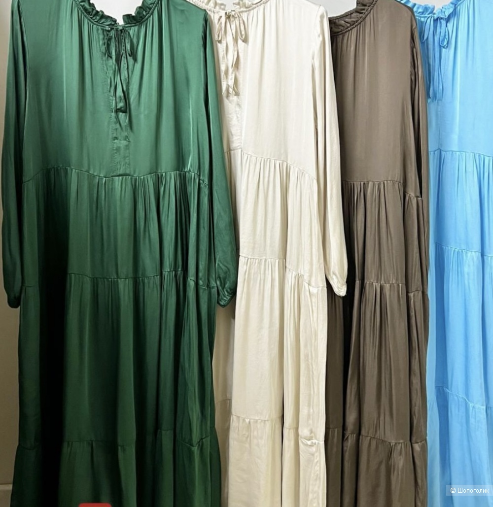 Платье бохо шик ярусы мокрый шелк New Collection, 44-52