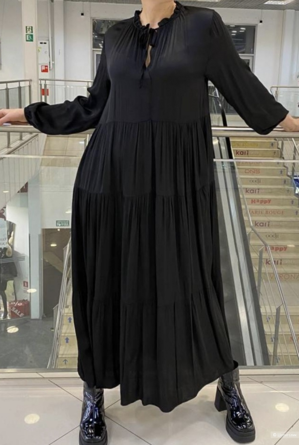 Платье бохо шик ярусы мокрый шелк New Collection, 44-52